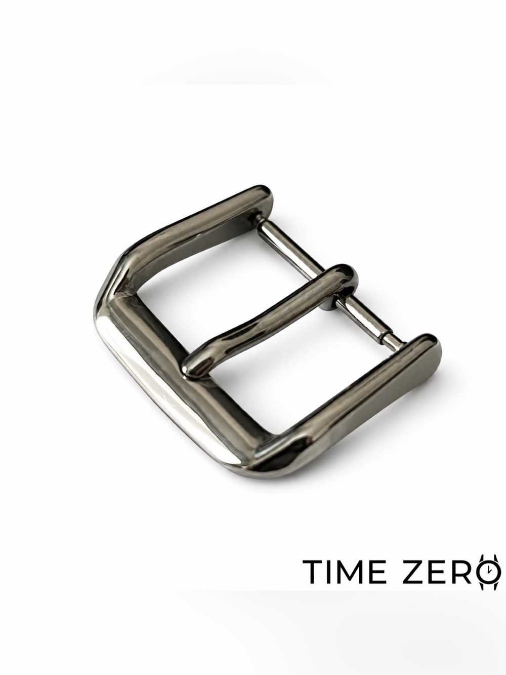 Silver Polished Steel Replacement Watch Buckle for Time Zero Leather Strap Band